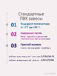 ПВХ завеса для дверей 1,1x2м. Готовый комплект, прозрачная